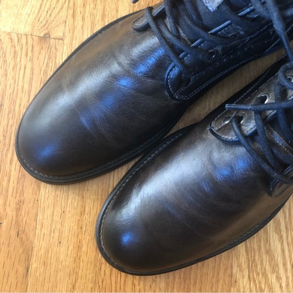 Steve Madden ULTIMATE Leather Boots Lace Up Rugged Gray - Picture 5 of 13